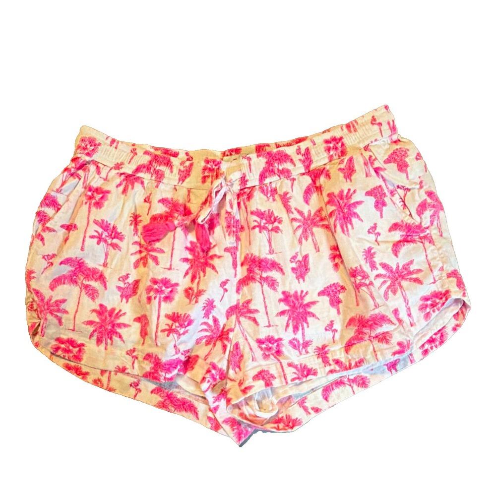 Vineyard Vines Women's Tropical Floral Pull-On Shorts Lined Pockets Size L